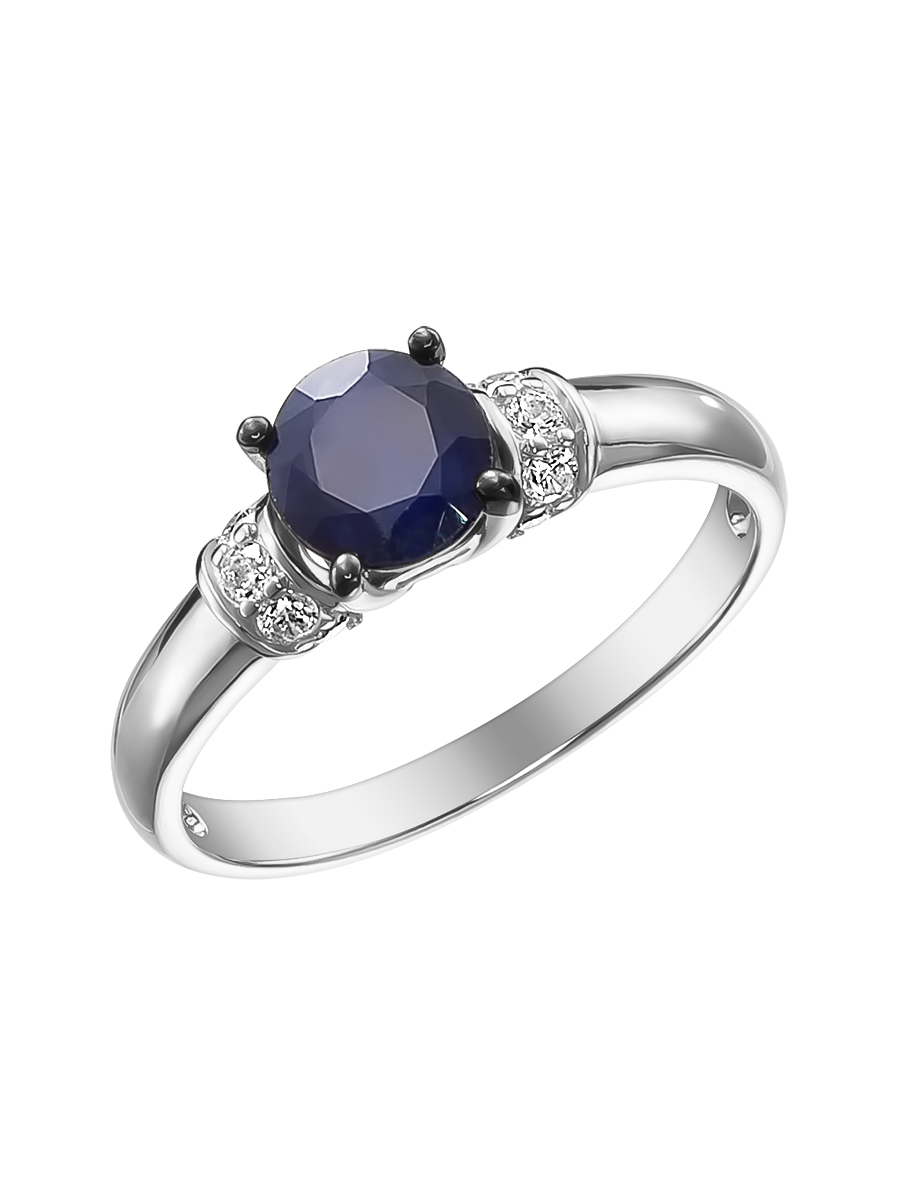 Кольцо из серебра с камнем Фианит, Сапфир фото, цены