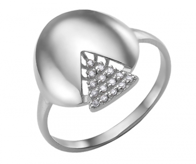 Кольцо из серебра с камнем Фианит фото, цены