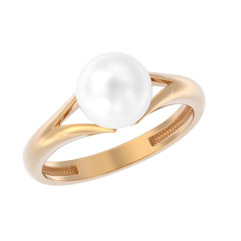 Кольцо из золота с камнем Жемчуг фото, цены