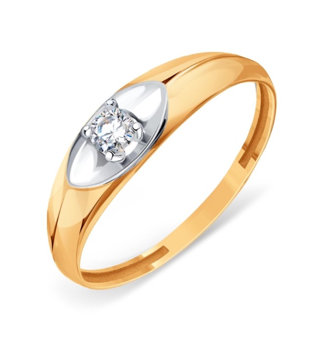 Кольцо из золота с камнем Фианит фото, цены