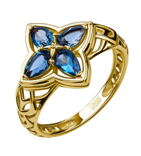 Кольцо из золота с камнем Лондон топаз фото, цены