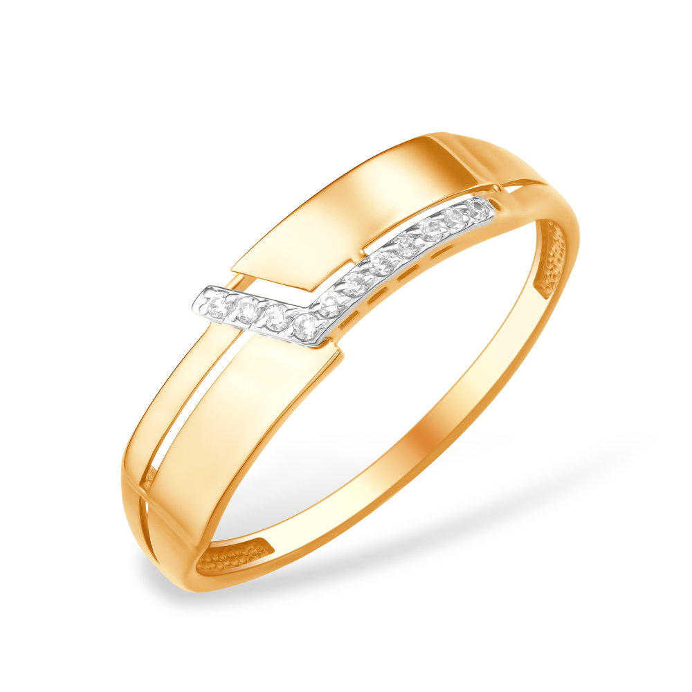 Кольцо из золота с камнем Фианит фото, цены