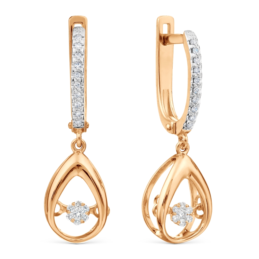 Серьги из золота с камнем Бриллиант,  фото, цены