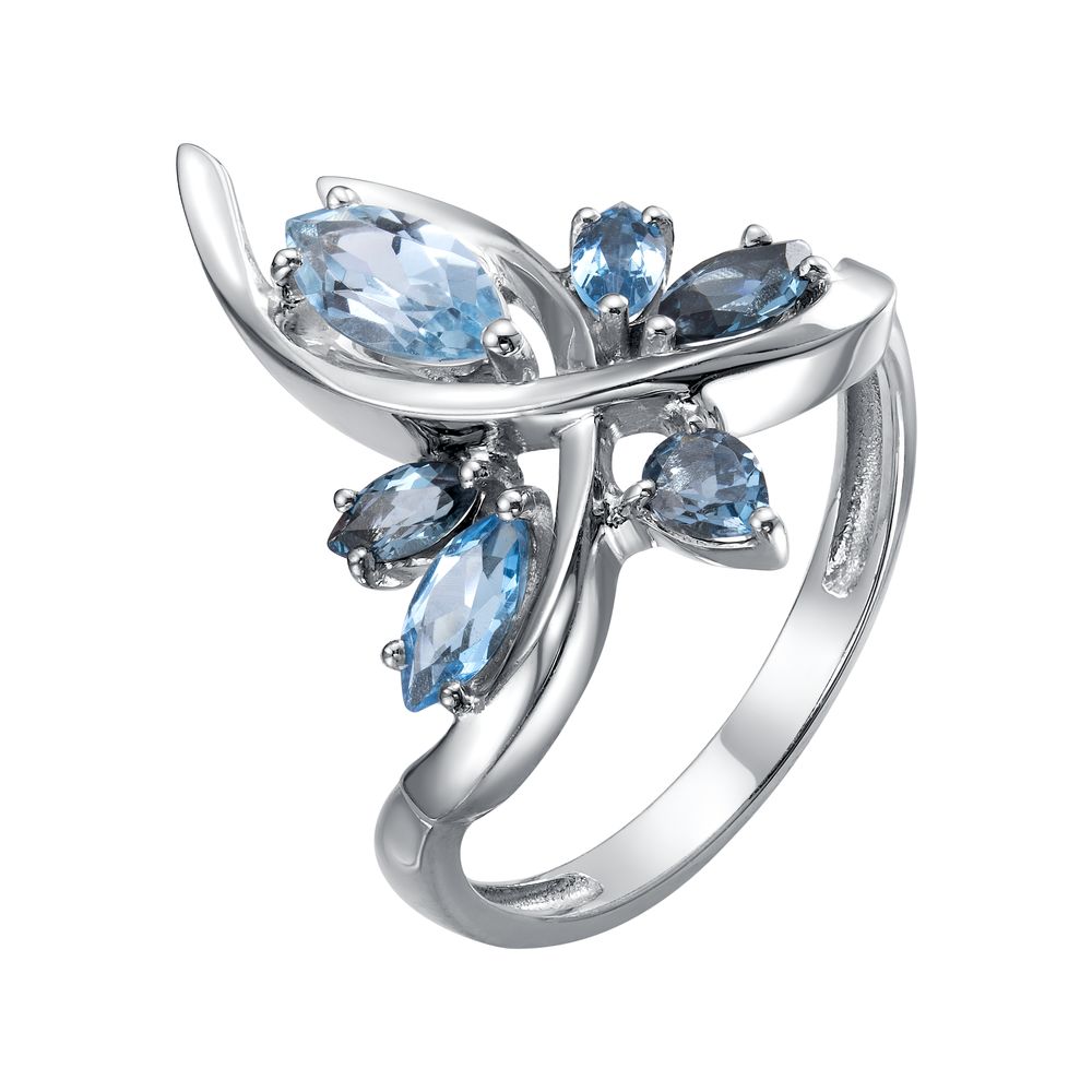 Кольцо из серебра с камнем Лондон топаз, Топаз фото, цены