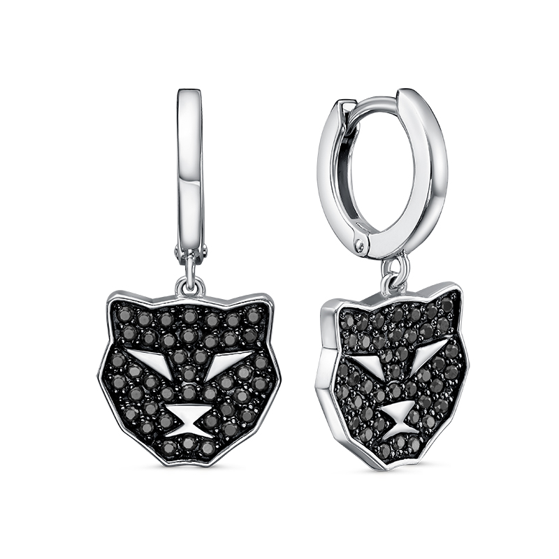 Серьги из серебра с камнем Фианит фото, цены