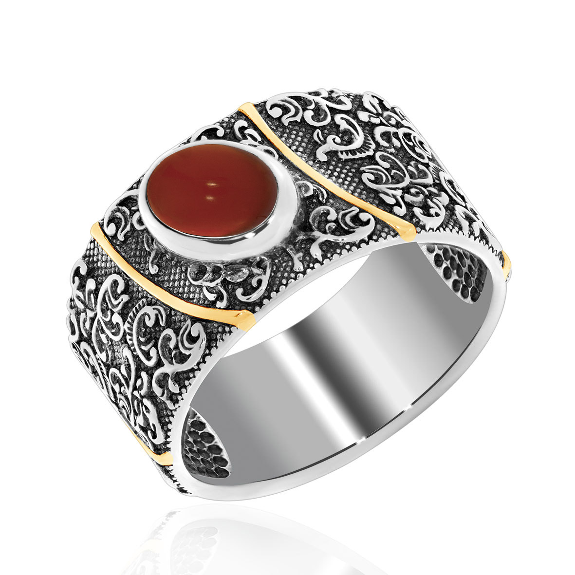 Кольцо из серебра с камнем Агат фото, цены