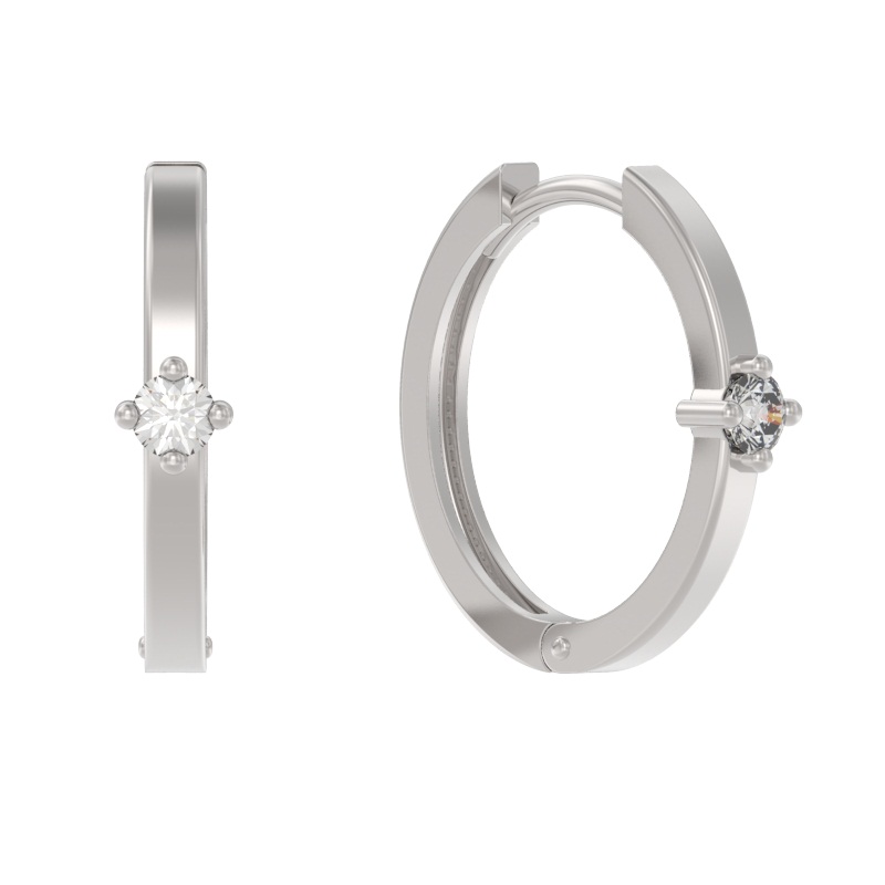 Серьги из серебра с камнем Фианит фото, цены