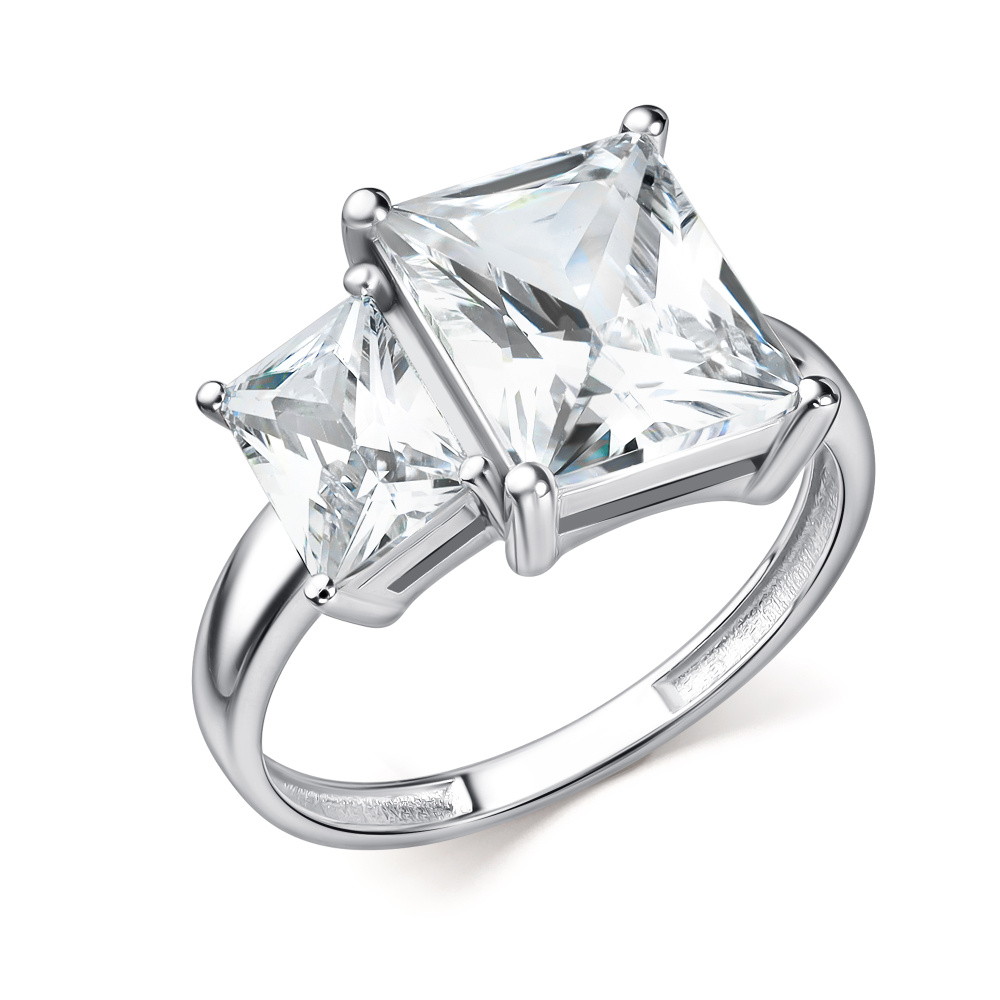 Кольцо из серебра с камнем Фианит фото, цены