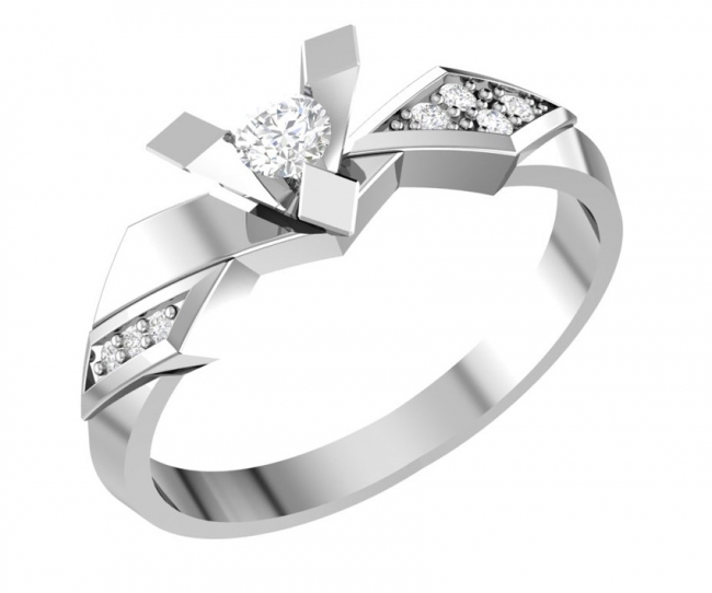 Кольцо из серебра с камнем Фианит фото, цены