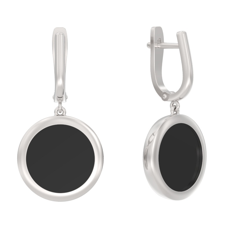 Серьги из серебра с камнем Агат фото, цены