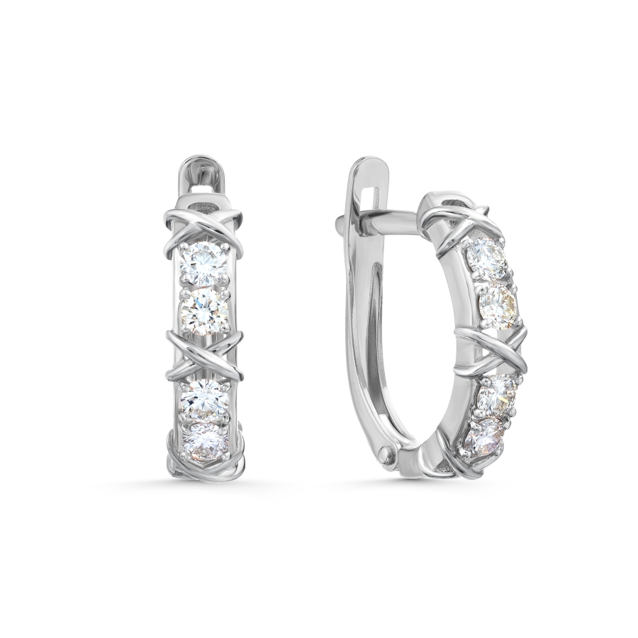 Серьги из золота с камнем Бриллиант фото, цены