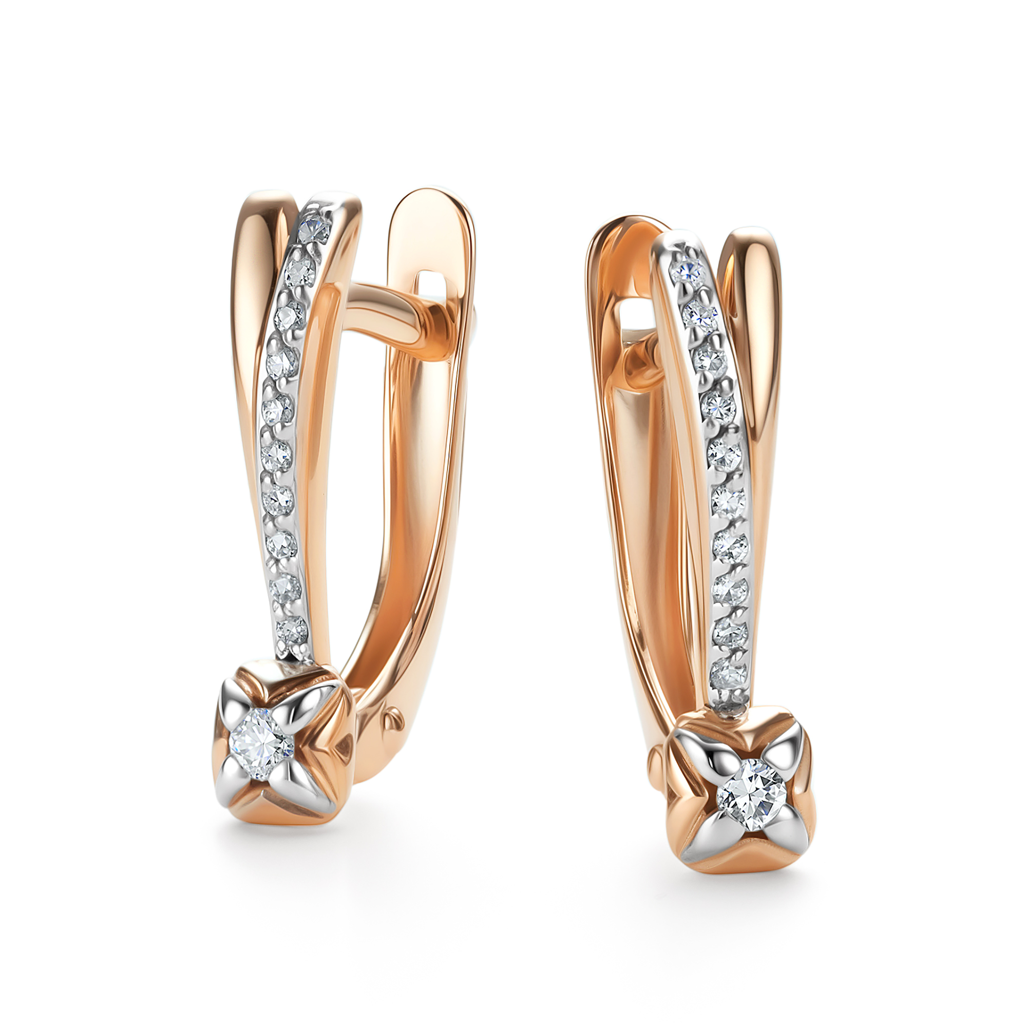 Серьги из золота с камнем Бриллиант фото, цены