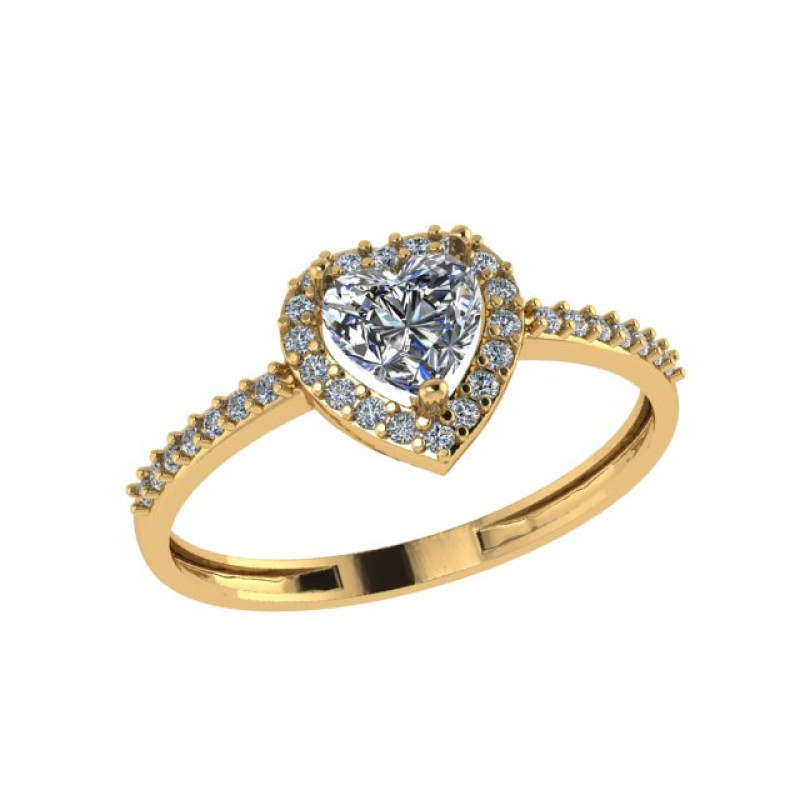 Кольцо из золота с камнем Фианит фото, цены