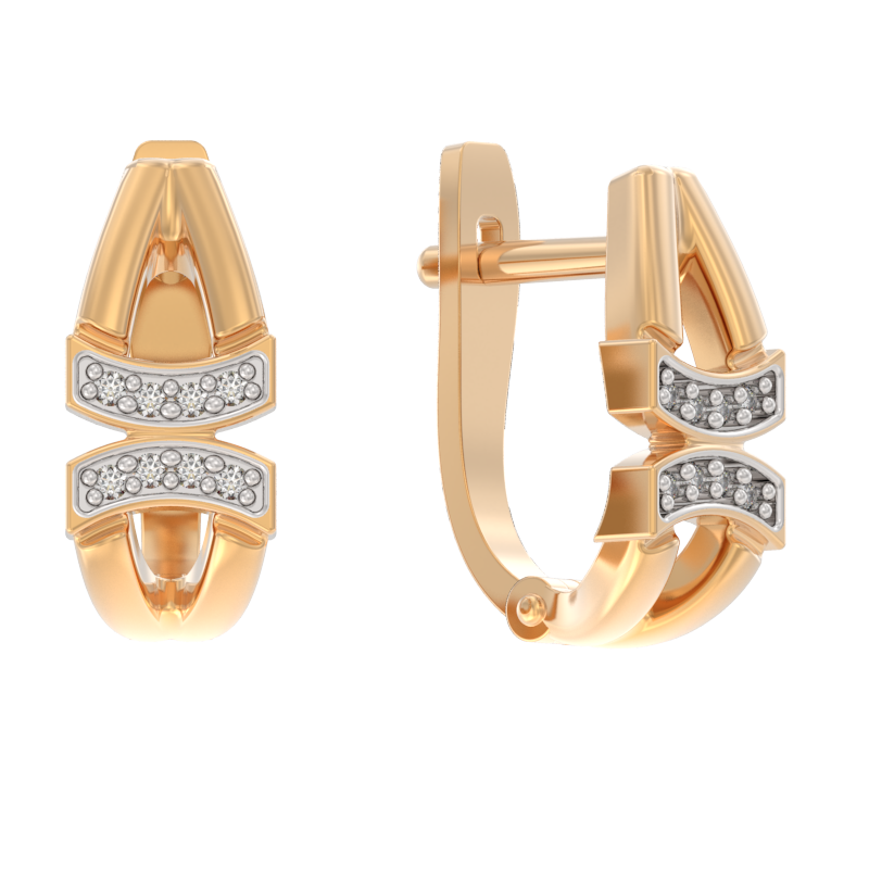 Серьги из золота с камнем Бриллиант фото, цены