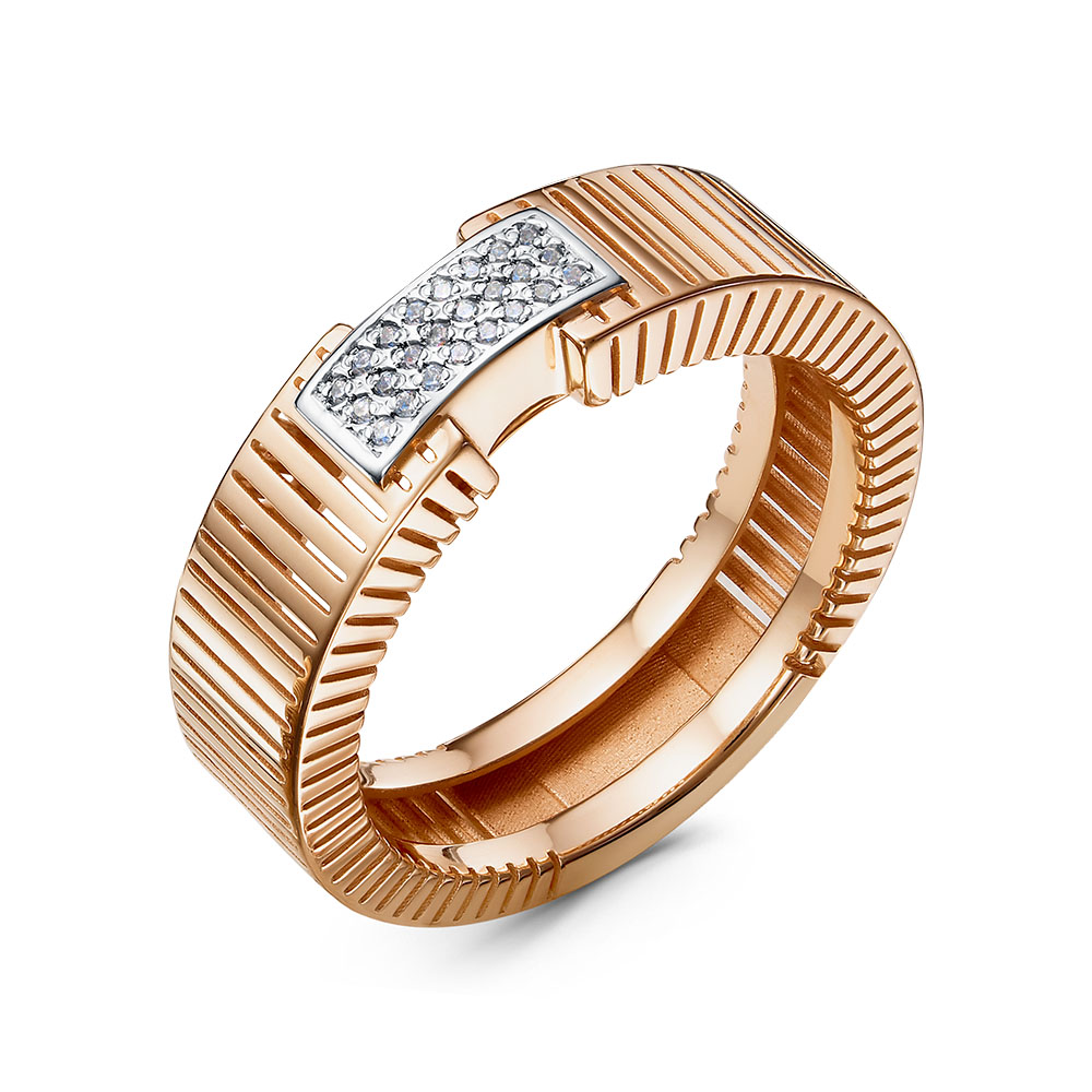 Кольцо из золота с камнем Фианит фото, цены