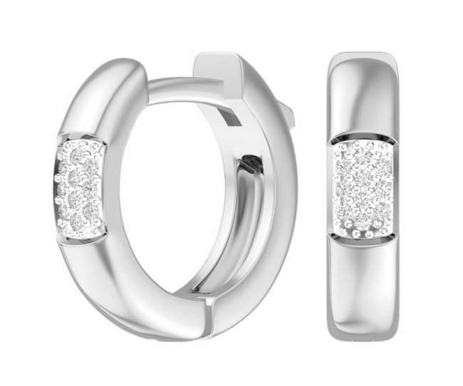 Серьги из серебра с камнем Фианит фото, цены