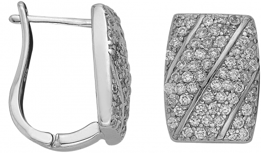 Серьги из серебра с камнем Циркон фото, цены