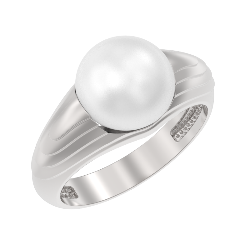 Кольцо из серебра с камнем Жемчуг фото, цены