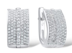 Серьги из серебра с камнем Фианит фото, цены