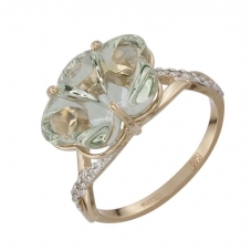 Кольцо из золота с камнем аметист, Куб цирконий фото, цены