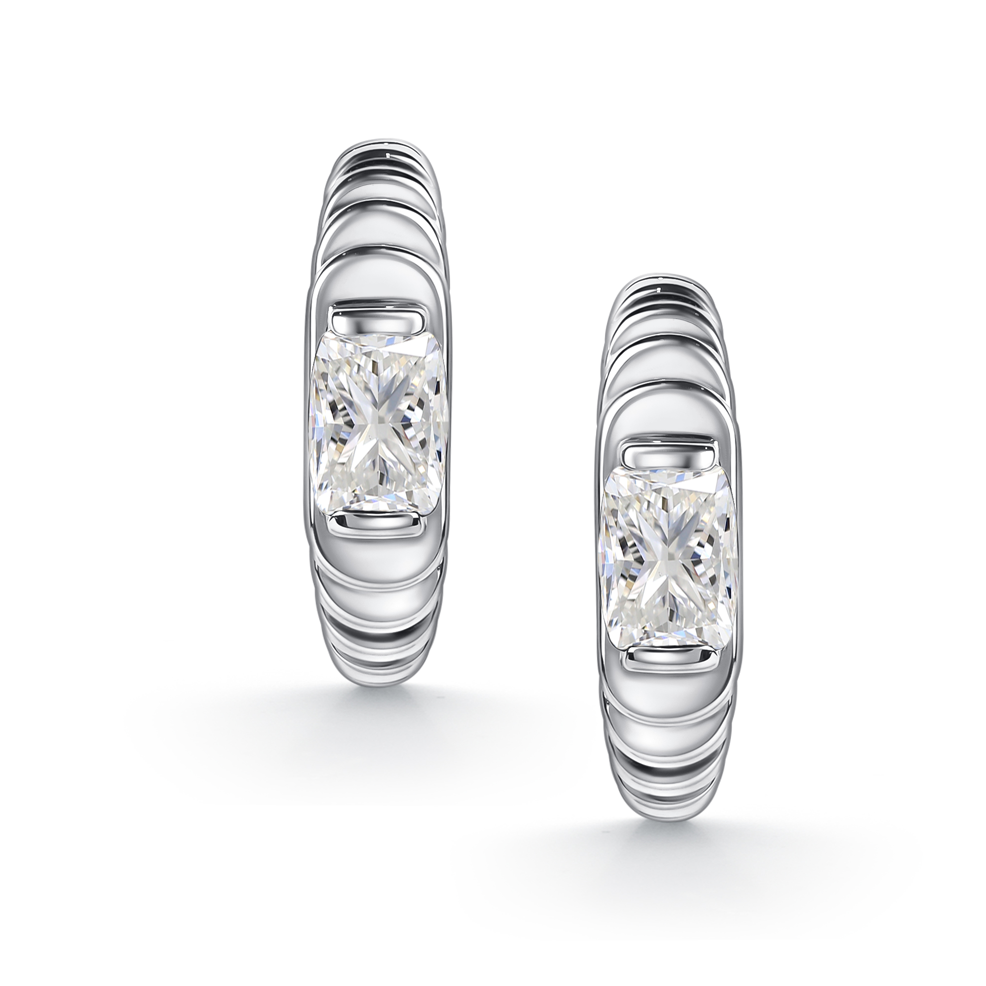 Серьги из серебра с камнем Горный хрусталь фото, цены