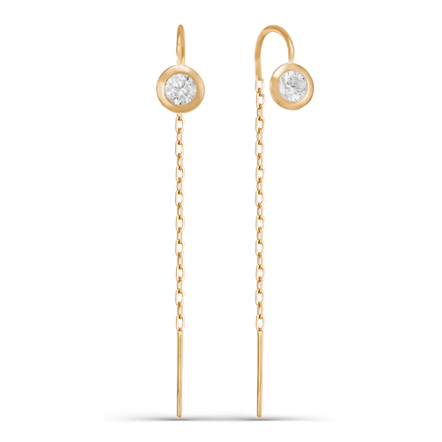 Продевки из золота с камнем Фианит фото, цены