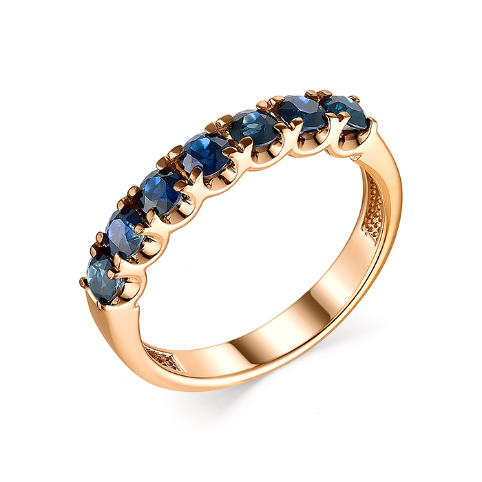 Кольцо из золота с камнем Сапфир фото, цены