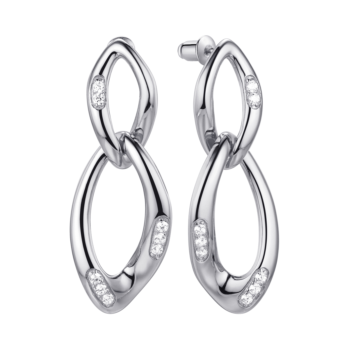 Пуссеты из серебра с камнем Фианит фото, цены