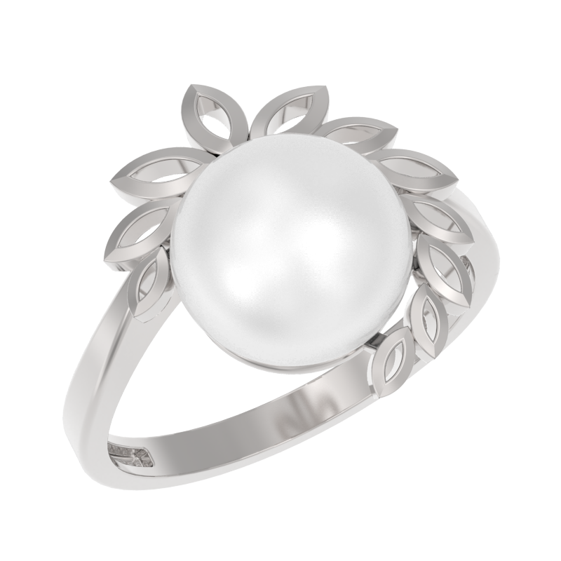 Кольцо из серебра с камнем Жемчуг фото, цены