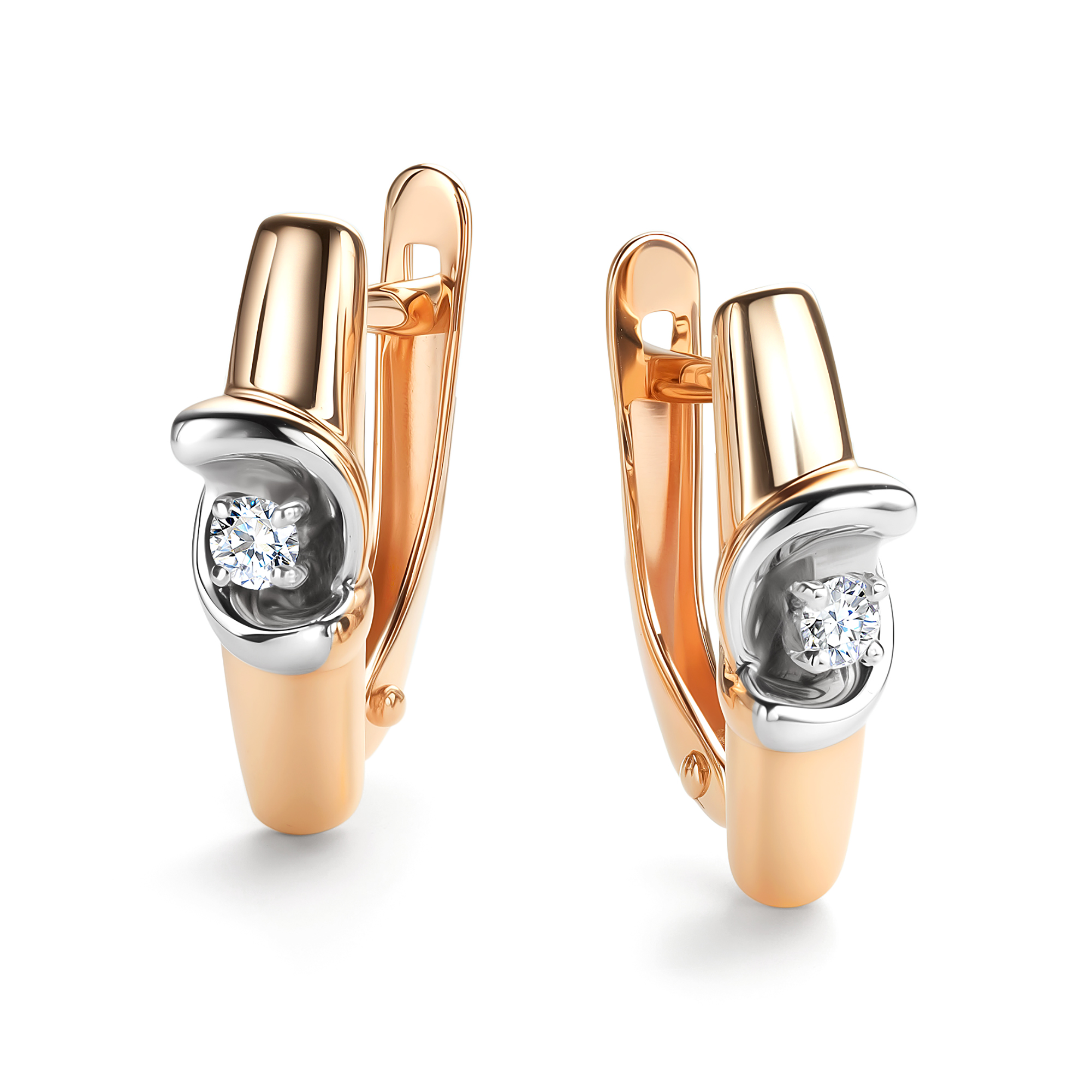 Серьги из золота с камнем Бриллиант фото, цены