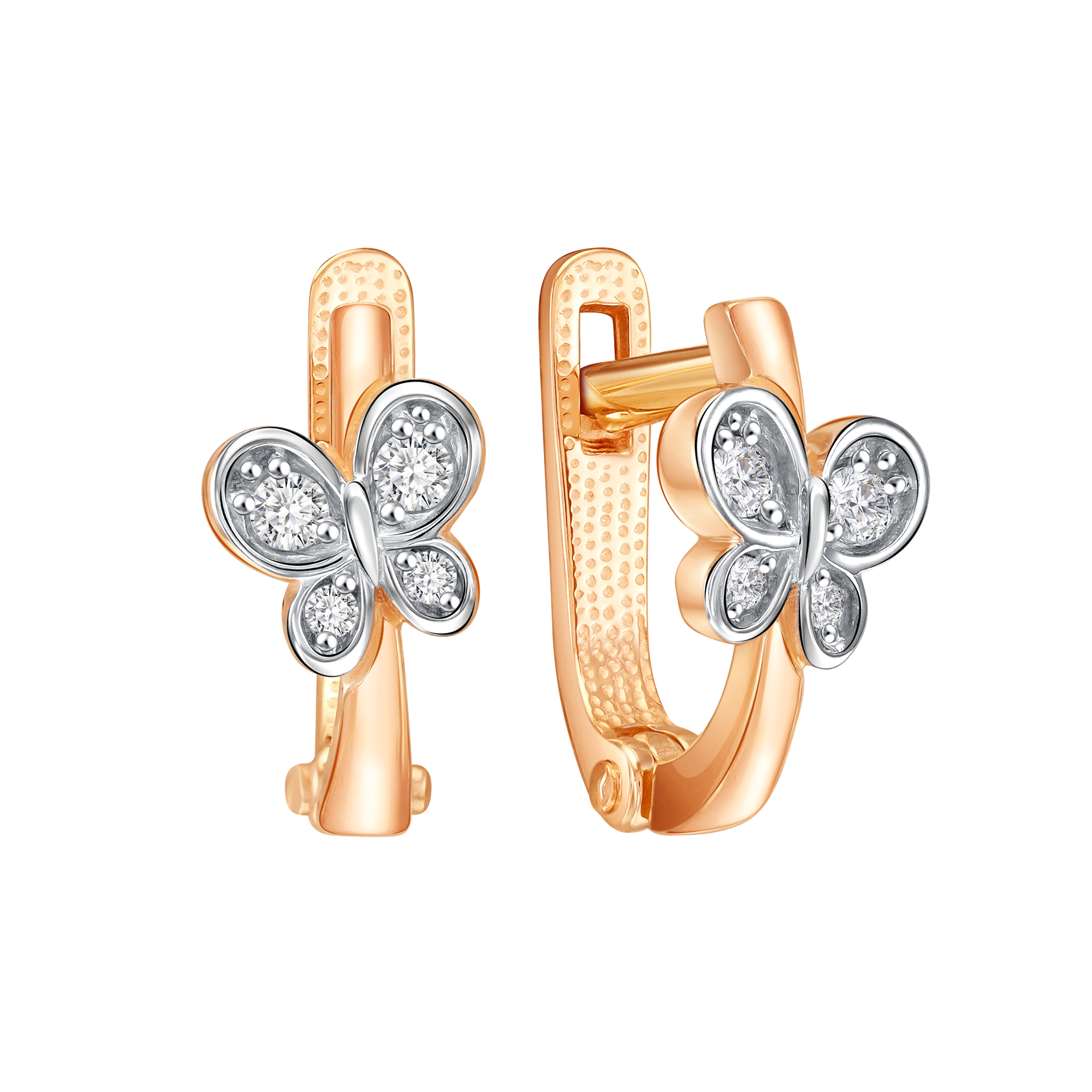 Серьги из золота с камнем Фианит фото, цены