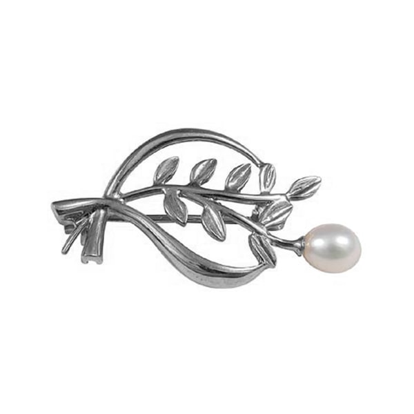Брошь из серебра с камнем Жемчуг фото, цены