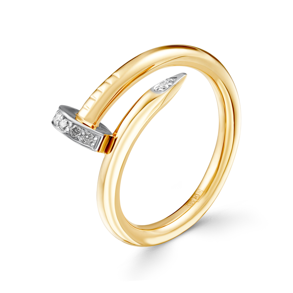 Кольцо из золота с камнем Бриллиант фото, цены