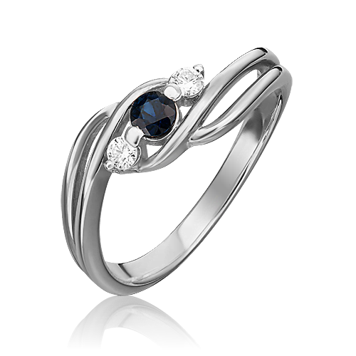 Кольцо из золота с камнем Бриллиант, Сапфир фото, цены