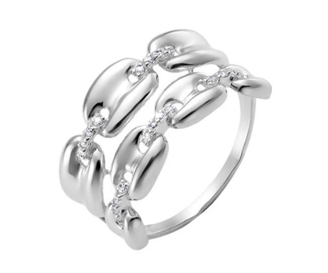 Кольцо из серебра с камнем Фианит фото, цены