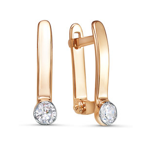 Серьги из золота с камнем Фианит фото, цены