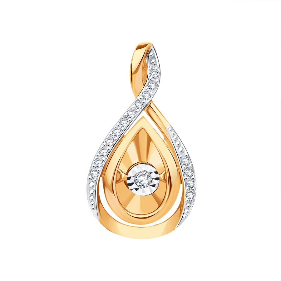 Подвеска из золота с камнем Бриллиант фото, цены