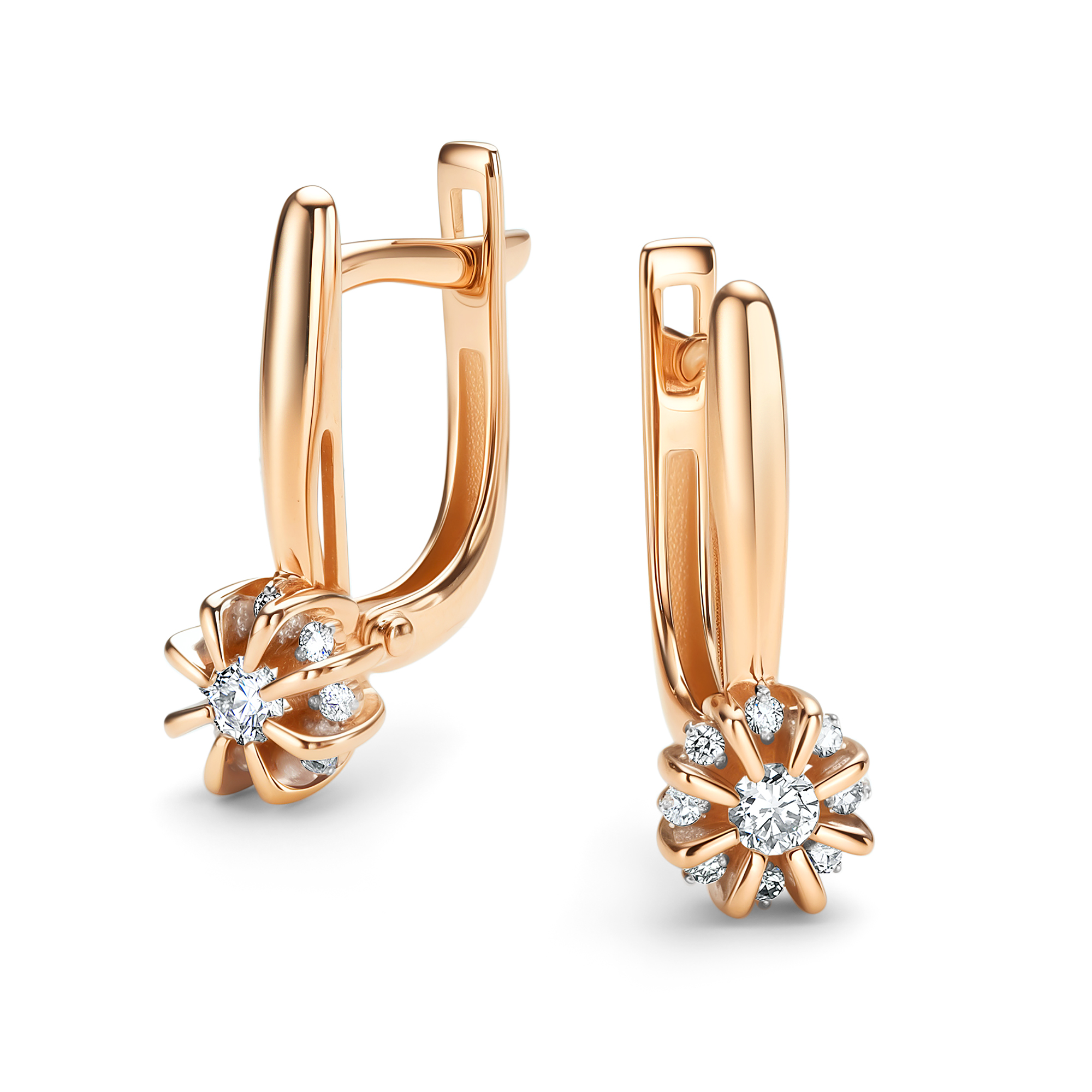 Серьги из золота с камнем Бриллиант фото, цены