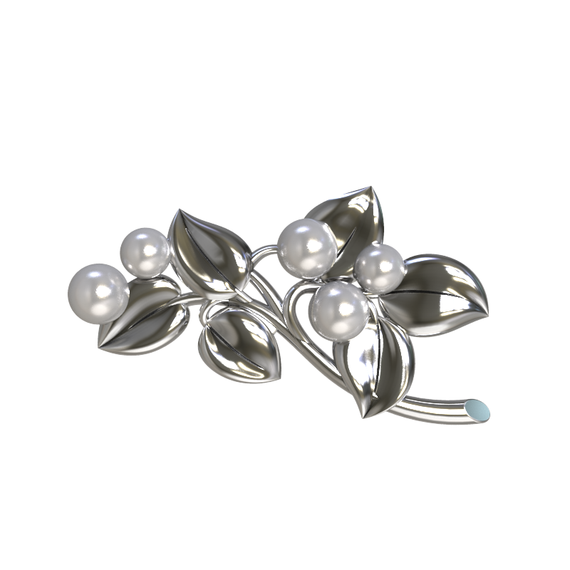 Брошь из серебра с камнем Жемчуг фото, цены