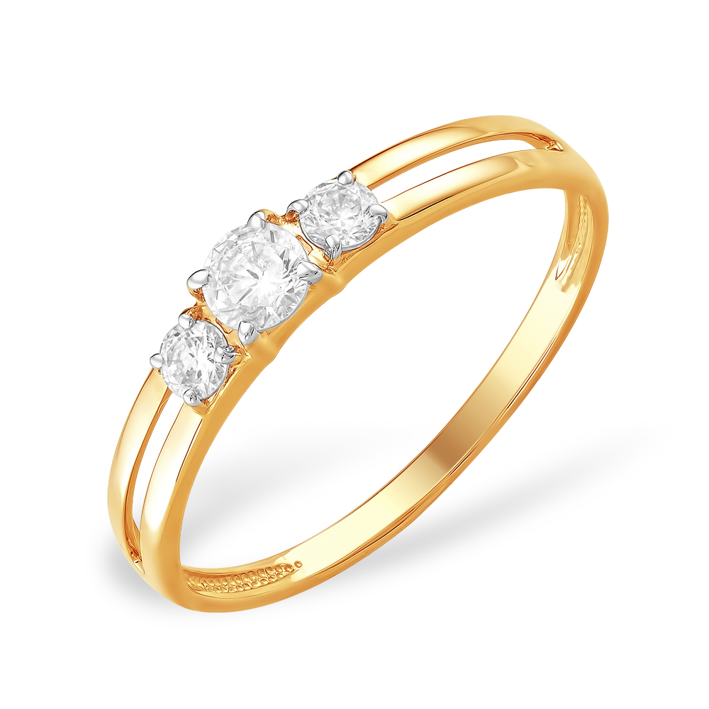 Кольцо из золота с камнем Фианит фото, цены