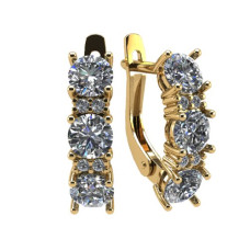 Серьги из золота с камнем Фианит фото, цены