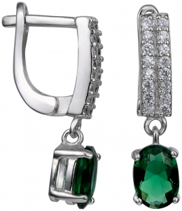 Серьги из серебра с камнем Циркон фото, цены