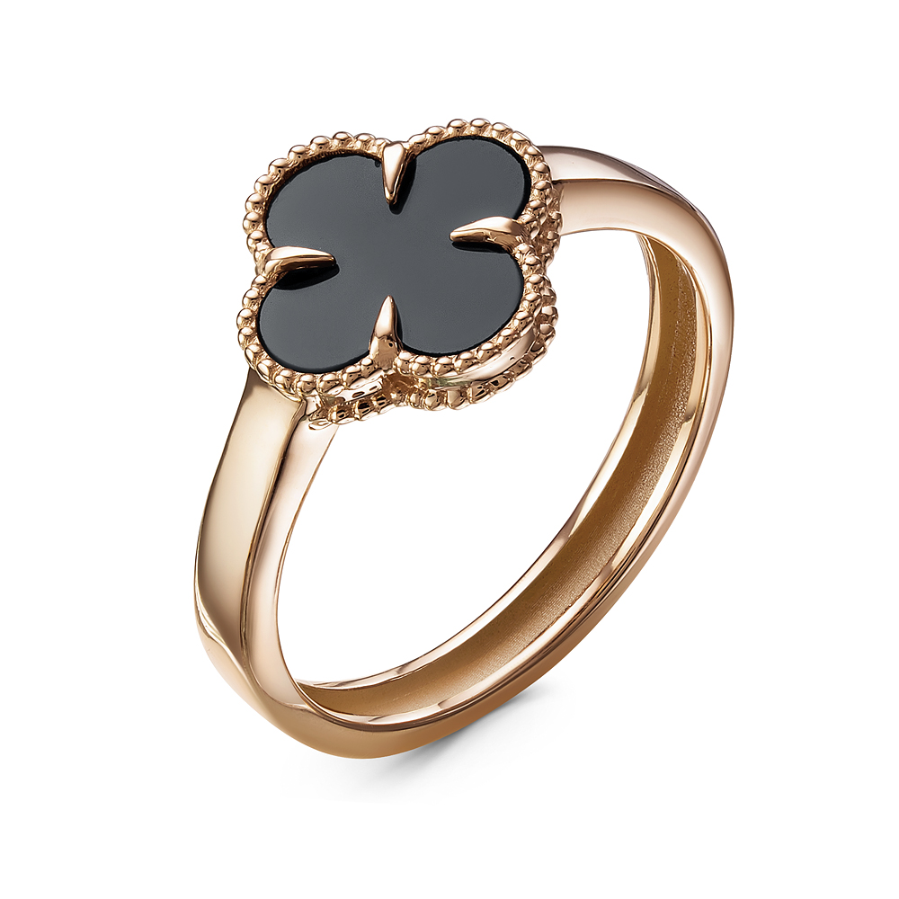 Кольцо из золота с камнем Оникс фото, цены