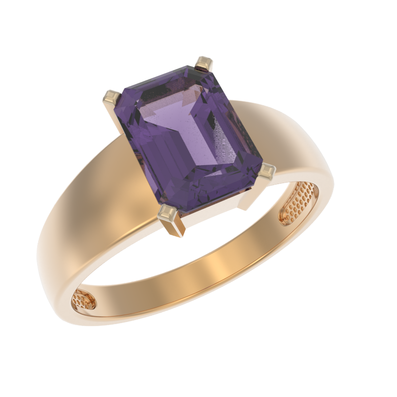 Кольцо из золота с камнем аметист фото, цены