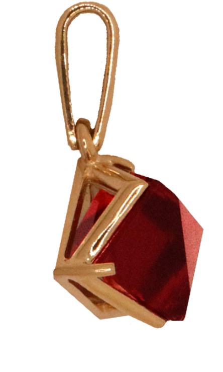 Подвеска из золота с камнем Гранат синт. фото, цены