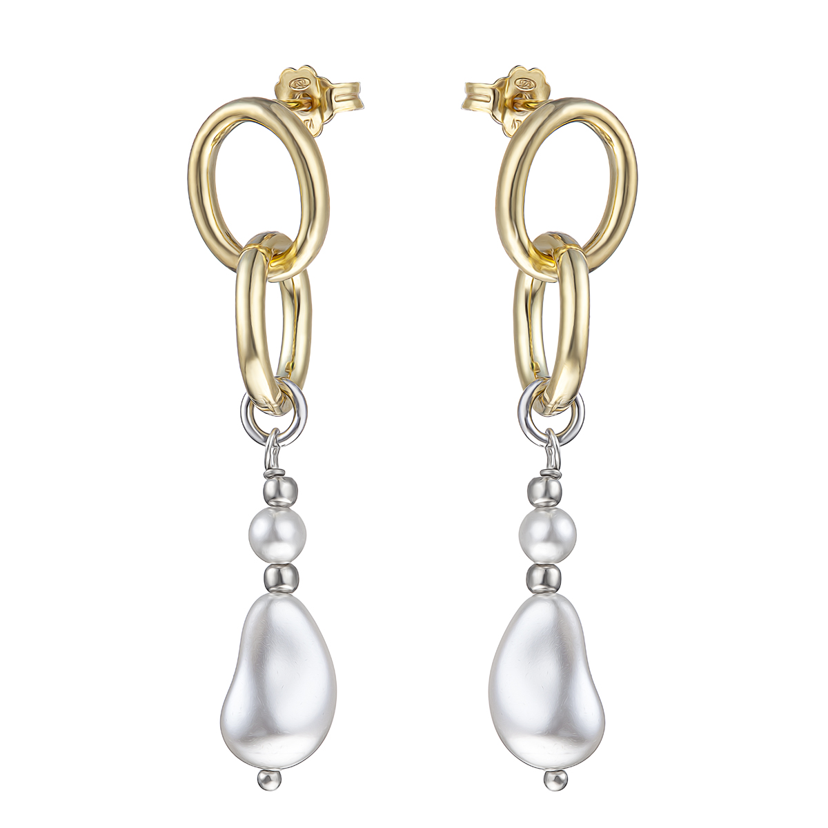 Серьги из серебра с камнем Жемчуг фото, цены