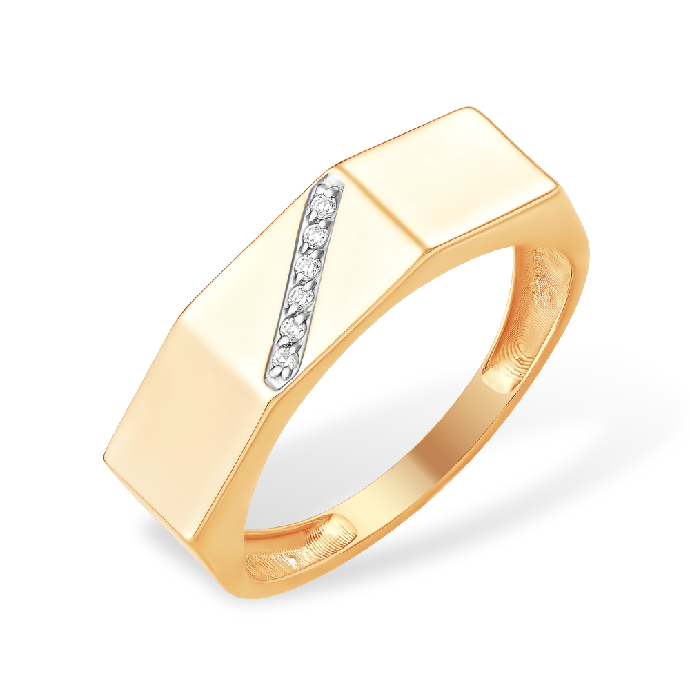 Кольцо из золота с камнем Фианит фото, цены