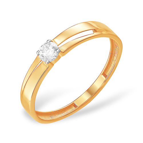 Кольцо из золота с камнем Фианит фото, цены