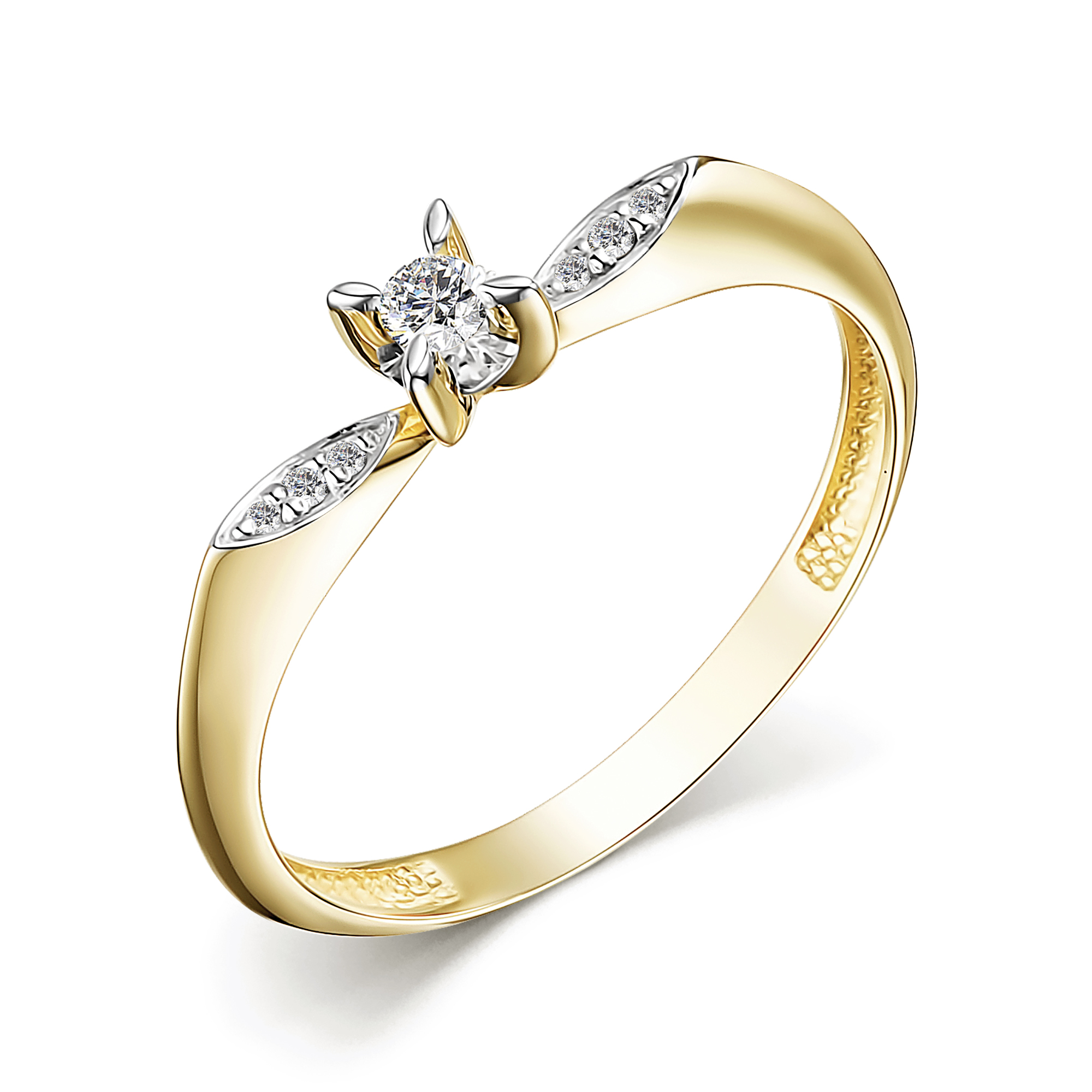 Кольцо из золота с камнем Бриллиант фото, цены