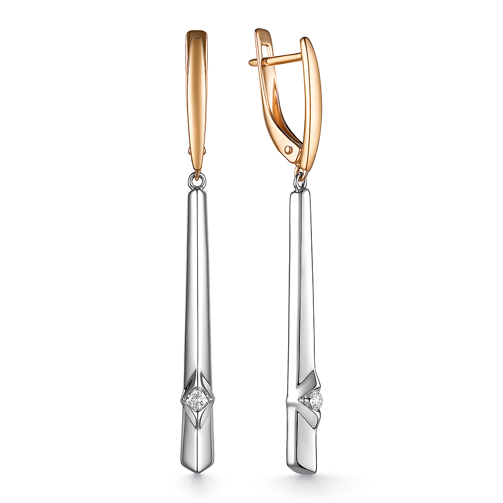 Серьги из золота с камнем Бриллиант фото, цены